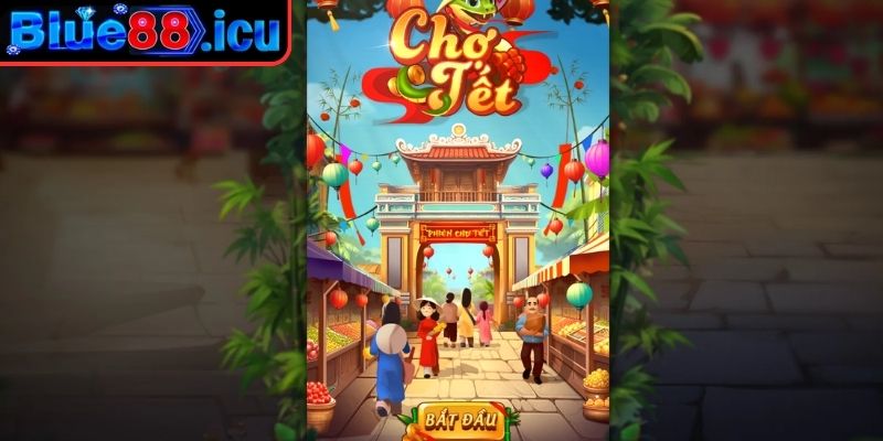 Chợ Tết Blue88 - Game Slot Hội Tụ May Mắn và Hái Lộc Đầu Năm 1 Chợ Tết Blue88 không gian lễ hội đậm chất truyền thống